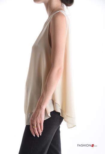 ärmellos u-boot ausschnitt chiffon Top mit Futter - ph 3