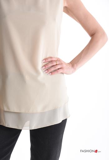 ärmellos u-boot ausschnitt chiffon Top mit Futter - ph 4