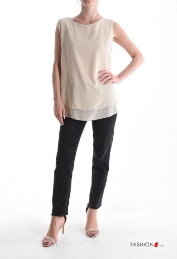 ärmellos u-boot ausschnitt chiffon Top mit Futter - ph 5