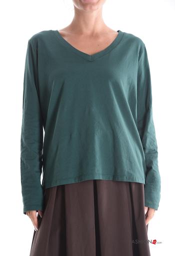 Maglietta a manica lunga in Cotone scollo a V - ph 1