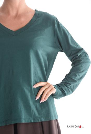 Maglietta a manica lunga in Cotone scollo a V - ph 4