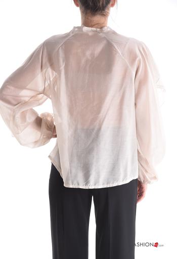 long sleeve Shirt with flounces with v-neck with buttons - ph 2
