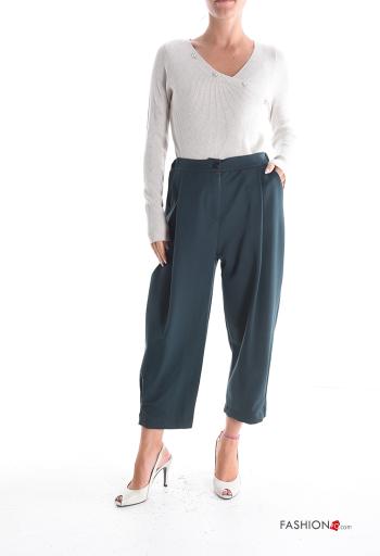 Maglione costine maniche lunghe scollo a V con strass - ph 5