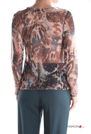 Maglietta a manica lunga tulle girocollo Fantasia mista - ph 2