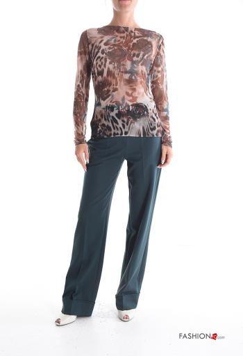 Maglietta a manica lunga tulle girocollo Fantasia mista - ph 5