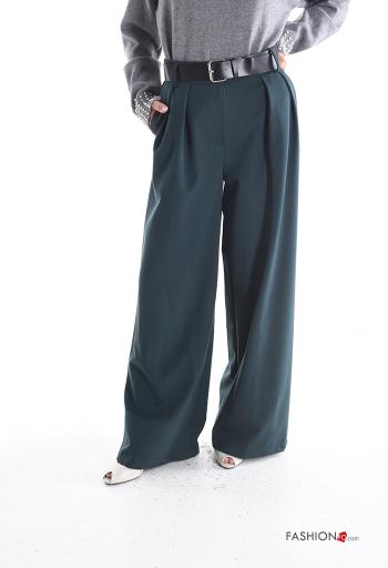 Pantalone wide leg con elastico con cintura con tasche - ph 1
