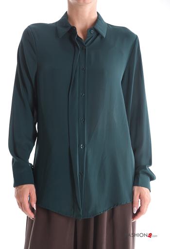 Chemise manches longues à collet à boutons