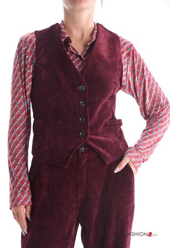 Smanicato in velluto con bottoni scollo a V