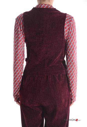 Smanicato in velluto con bottoni scollo a V - ph 2