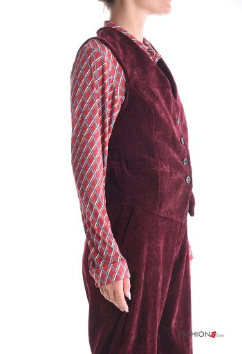 Smanicato in velluto con bottoni scollo a V - ph 3
