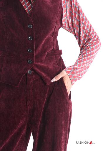 Smanicato in velluto con bottoni scollo a V - ph 4