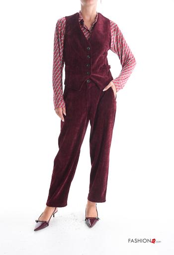 Smanicato in velluto con bottoni scollo a V - ph 5