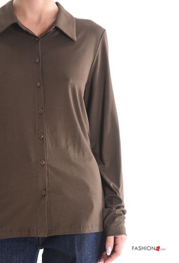 Chemise manches longues à collet à boutons - ph 4
