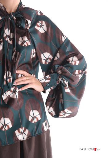 Blusa maniche lunghe Fantasia floreale con fiocco - ph 4