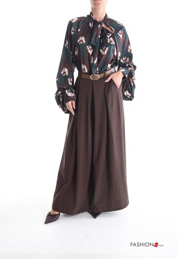 Blusa maniche lunghe Fantasia floreale con fiocco - ph 5