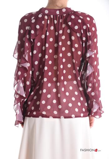 Polka-dot long sleeve Shirt with flounces with buttons - ph 2