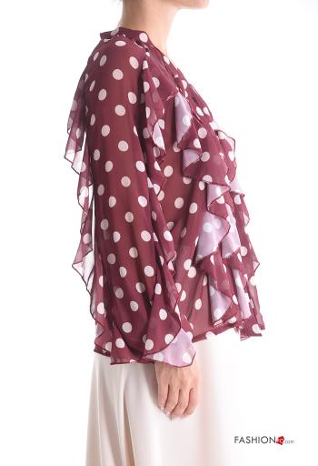 Polka-dot long sleeve Shirt with flounces with buttons - ph 3