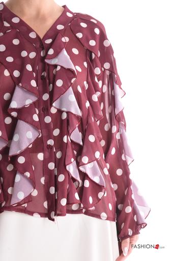Polka-dot long sleeve Shirt with flounces with buttons - ph 4
