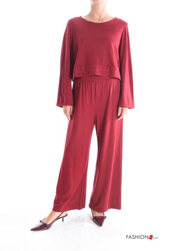 Coordinato wide leg maniche lunghe girocollo con elastico - ph 1