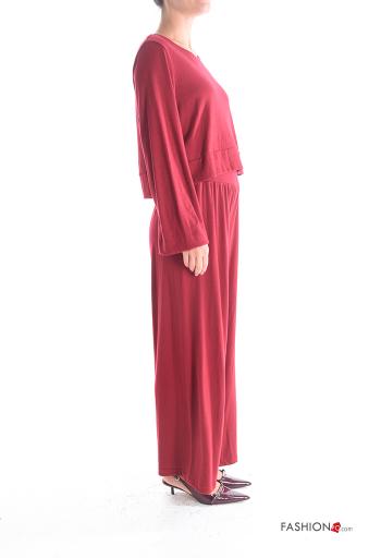 Coordinato wide leg maniche lunghe girocollo con elastico - ph 3