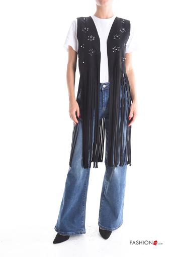 Embroidered Gilet with fringe