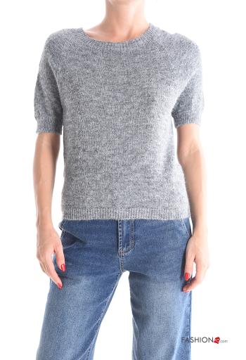 Pull en Mélange de Laine manches courtes col rond - ph 1
