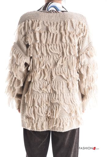 Cardigan maniche lunghe con frange - ph 2