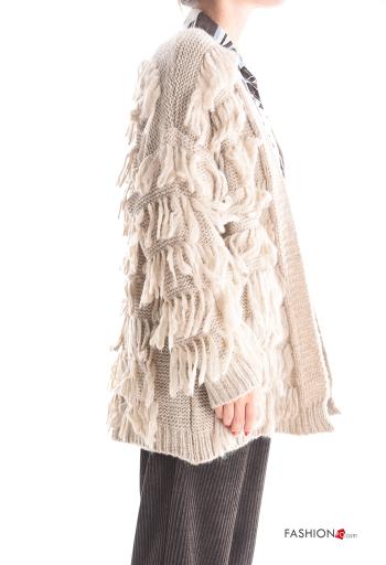 Cardigan maniche lunghe con frange - ph 3
