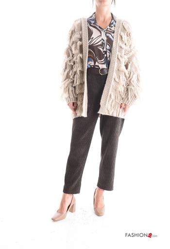 Cardigan maniche lunghe con frange - ph 5