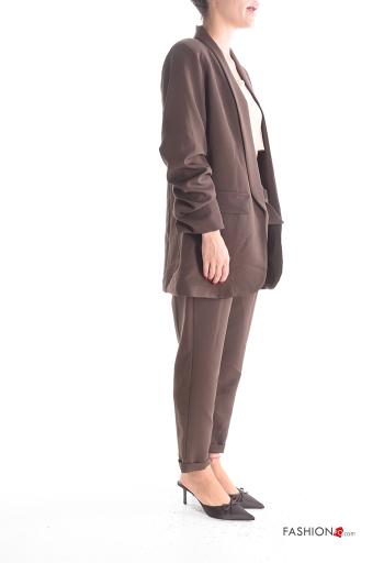 Ensemble coordonné manches longues avec poches avec ceinture en tissu - ph 3