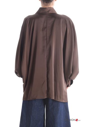 Blouse satin manches longues avec noeud - ph 2