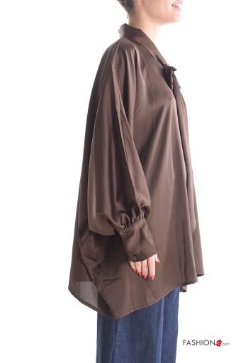 Blouse satin manches longues avec noeud - ph 3