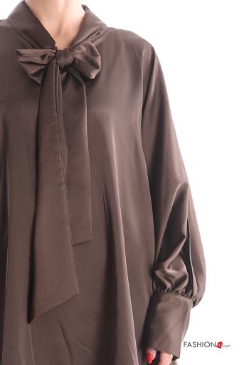 Blouse satin manches longues avec noeud - ph 4