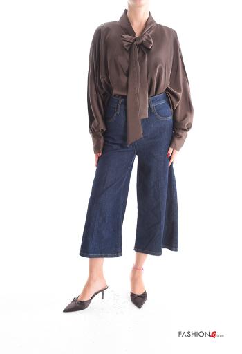 Blouse satin manches longues avec noeud - ph 5