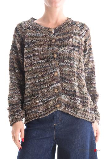 Cardigan in Misto Lana maniche lunghe girocollo con bottoni - ph 1