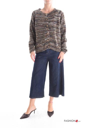 Cardigan in Misto Lana maniche lunghe girocollo con bottoni - ph 5