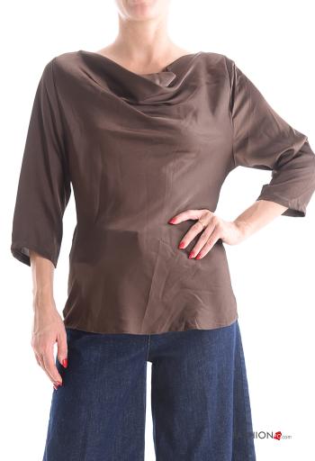 Satin lange ärmel Bluse - ph 1