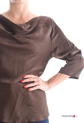 Satin lange ärmel Bluse - ph 4