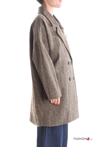 Cappotto doppio petto con fodera con bottoni con tasche - ph 3