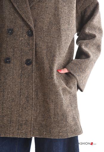 Cappotto doppio petto con fodera con bottoni con tasche - ph 4