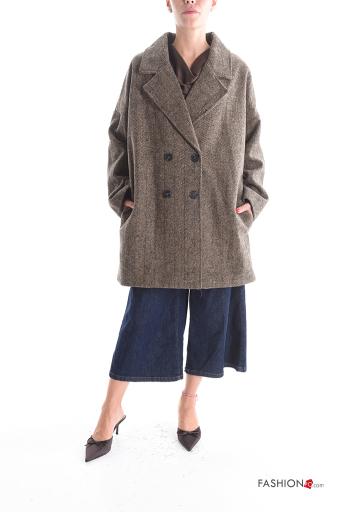 Cappotto doppio petto con fodera con bottoni con tasche - ph 5