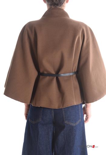 Cape 3/4 sleeve with buttons with belt Rollneck - ph 2