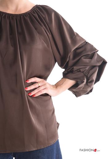 Blusa raso con balze con elastico - ph 4