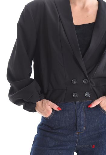 Giacca corto doppio petto maniche lunghe con bottoni - ph 4