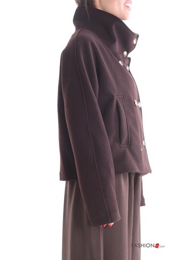 Cappotto maniche lunghe a collo alto con bottoni - ph 3