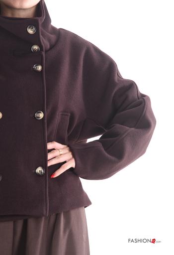 Cappotto maniche lunghe a collo alto con bottoni - ph 4