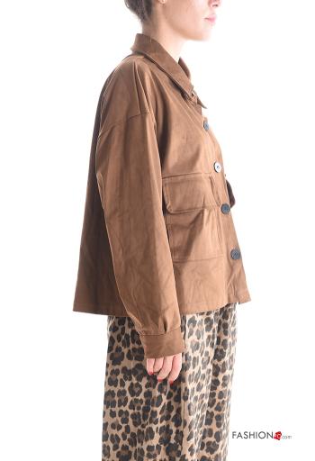 Cappotto maniche lunghe con colletto con bottoni con tasche - ph 3