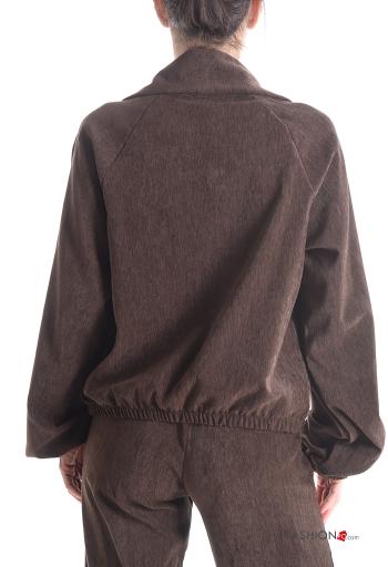 Sweatshirt à collet avec fermeture éclair avec élastique avec poches - ph 2