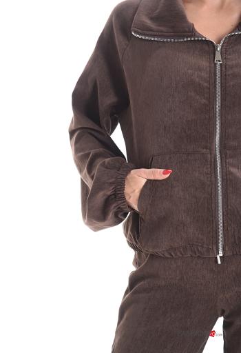 Sweatshirt à collet avec fermeture éclair avec élastique avec poches - ph 4