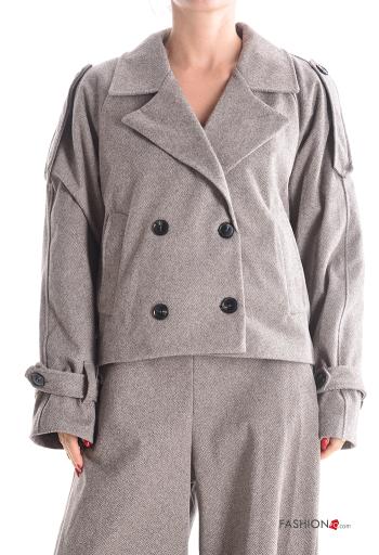 Giacca maniche lunghe con bottoni con fodera